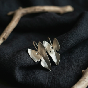 কচু পাতা ~ Alocasia Leaf silver earring
