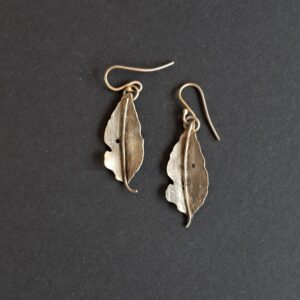 Worm-eaten Bayleaf earring