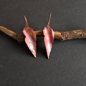 Withered Red leaf earring