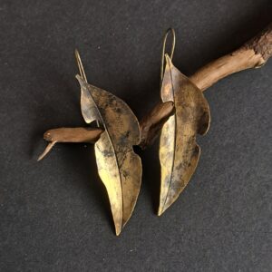 Worm-eaten Bayleaf earring