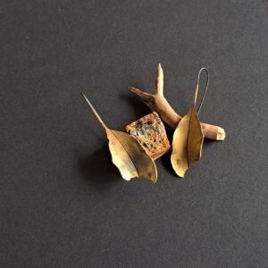 Worm-eaten leaf earring