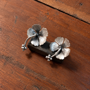 White hibiscus stud earring